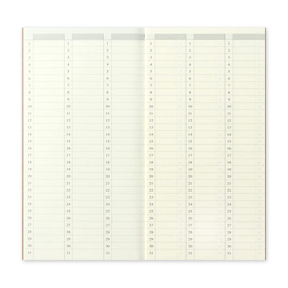 Traveler's Notebook, Refill, Vertical Weekly Free, Regular Size, 14379006