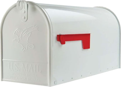 Gibraltar Mailboxes Elite Large Capacity Galvanized Steel White, Post-Mount Mailbox, E1600W00