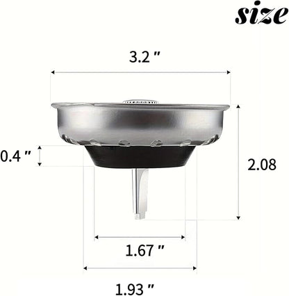 2 Pack Kitchen Sink Strainer & Stopper Combo