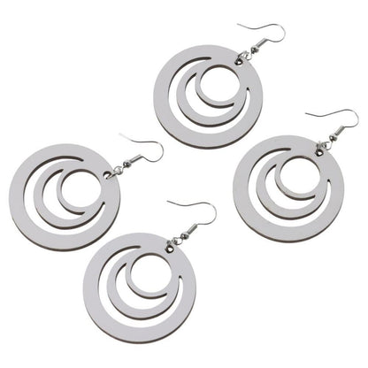 diyhub 30 Set Sublimation Blank Hollow Round Earrings Unfinished Teardrop Dangle Earrings Pendant for DIY Jewelry Making