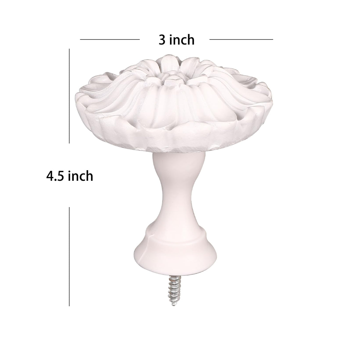SUQIOME Set of 2 Blossom Window Drapery Vintage Curtain Adhesive Medallion Holdbacks Tiebacks, Wall Hook, Tassel Holder for Room (White)