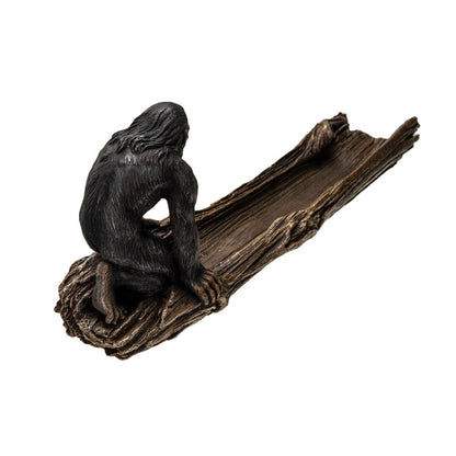Pacific Giftware Sasquatch Bigfoot Gorilla Ape on Log Incense Stick Burner Holder for Nature Inspired Driftwood Design Aromatherapy Polyresin Home Decor 3.5" H