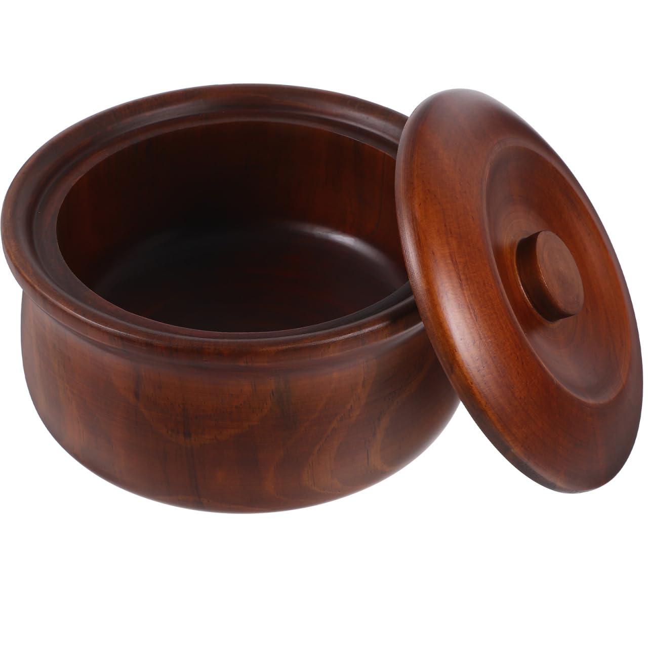 BESPORTBLE Wooden Snacks Bowl with Lid 6.29In Lightweight Fruit Plate Snack Box for Kitchen Counter Home Storage Easy to Clean