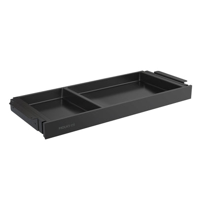 Mount-It! Under Desk Drawer Organizer with 2 Compartments, Shallow Low-Profile Slide-Out Desk Tray, 20.7″ x 8.9″ x 1.8″, Pull-Out Pencil Drawer for Traditional & Standing Desks - Black