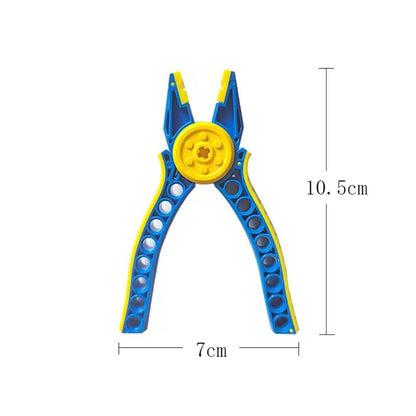 Pasyru Building Blocks Tool Kit, Building Blocks Separator Tools Set, Brick Separator, Multi-Use Hammer, Measuring Ruler, Auxiliary Pliers, Compatible with Major Brands(4Pcs) (Blue)
