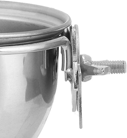 Stainless Steel Parrot Food Water COOP Cup Bird Feeding Dish Feeder CLAMP Holder for Birds (7.5CM)