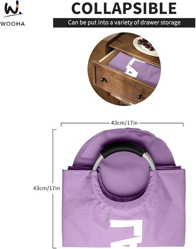 WOOHA Laundry Basket, Laundry Hamper, Collapsible Folding Clothes Hamper
