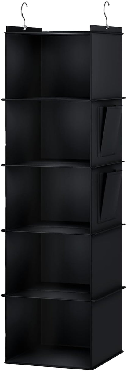 YOUDENOVA Hanging Closet Organizer, 5-Shelf Closet Hanging Storage Shelves