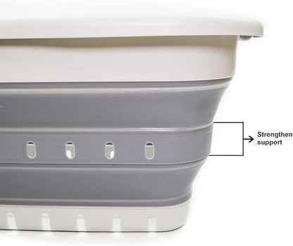SAMMART 41L Collapsible 3 Handled Plastic Laundry Basket