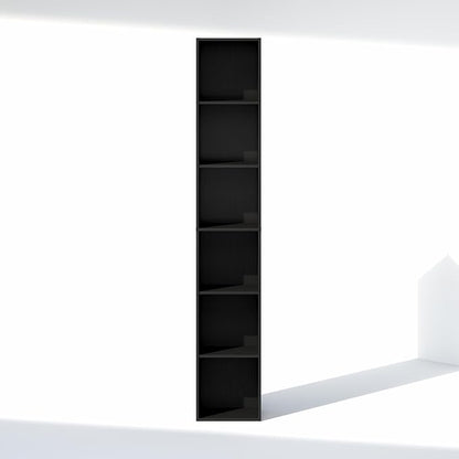 Furinno Cubicle 6-Tier Closet Organizers and Storage, Closet Organizer, Open Shelf Closet Storage, 21.1" W, for Wardrobe, Bedroom, Living Room, Blackwood