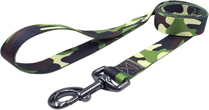 Dog Collar Leash Set, Camouflage Pattern, Polyester Material, Adjustable Collar and 5ft Matching Leash, for Small Dogs.(S, Camo)