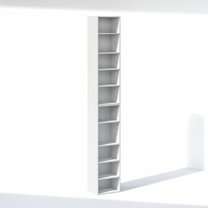 Furinno PASIR 10-Tier Closet Organizers and Storage, Open Shelf, Storage Organizer, 12-Inch Width, for Closet, Bedroom, White