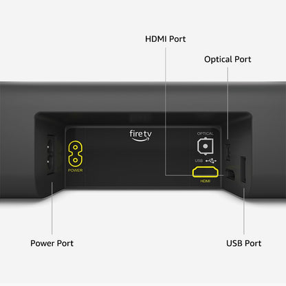 Amazon Fire TV Soundbar (newest model), 2.0 speaker with DTS Virtual:X and Dolby Audio, Bluetooth connectivity