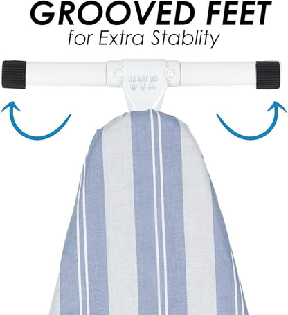 Full Size Ironing Board with Cover & Pad – USA-Made with Enhanced Grip Feet