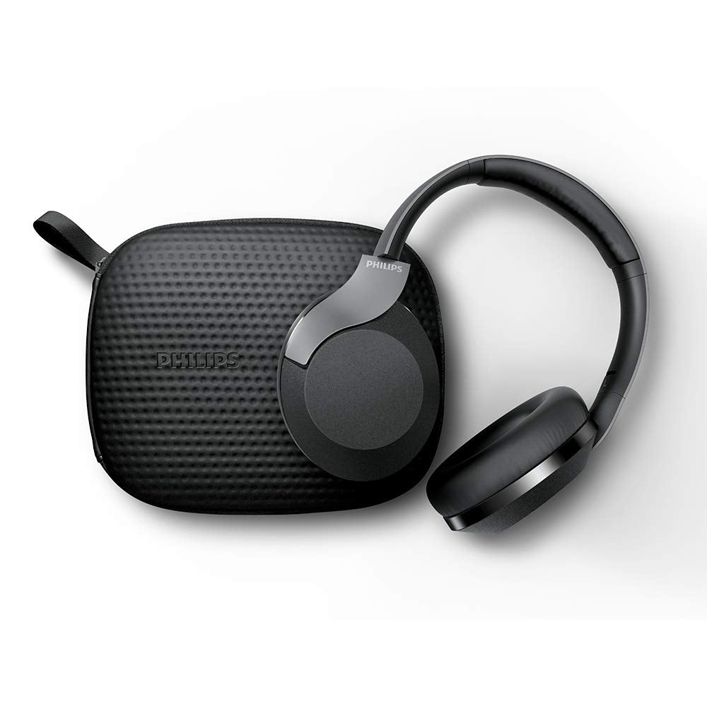 Philips Audio Performance TAPH805BK Bluetooth 5.0 Active Noise Cancelling Over-Ear Headphones with Google Assistant (Black)