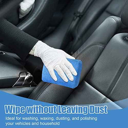Riakrum 32 Pieces Microfiber Applicator Pads Detailing Car Wax Sponge for Car Ceramic Coating Applicator Tire Shine Cleaning Pad for Applying Wax Foam(Blue)