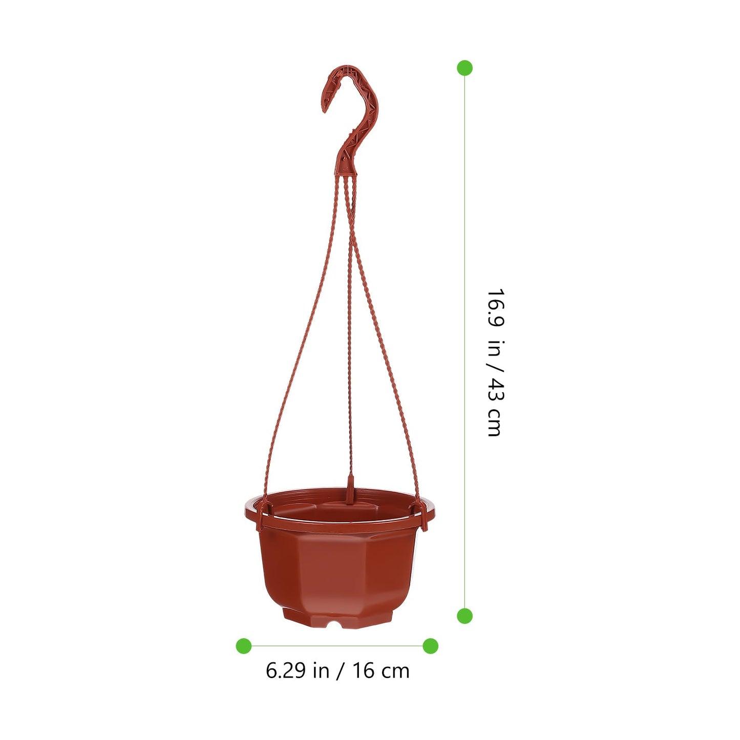 DOITOOL 10Pcs Plastic Hanging Planters, 6.29" Hanging Flower Pots Plant Basket Planter for Outdoor Indoor Plants Garden Balcony Decoration