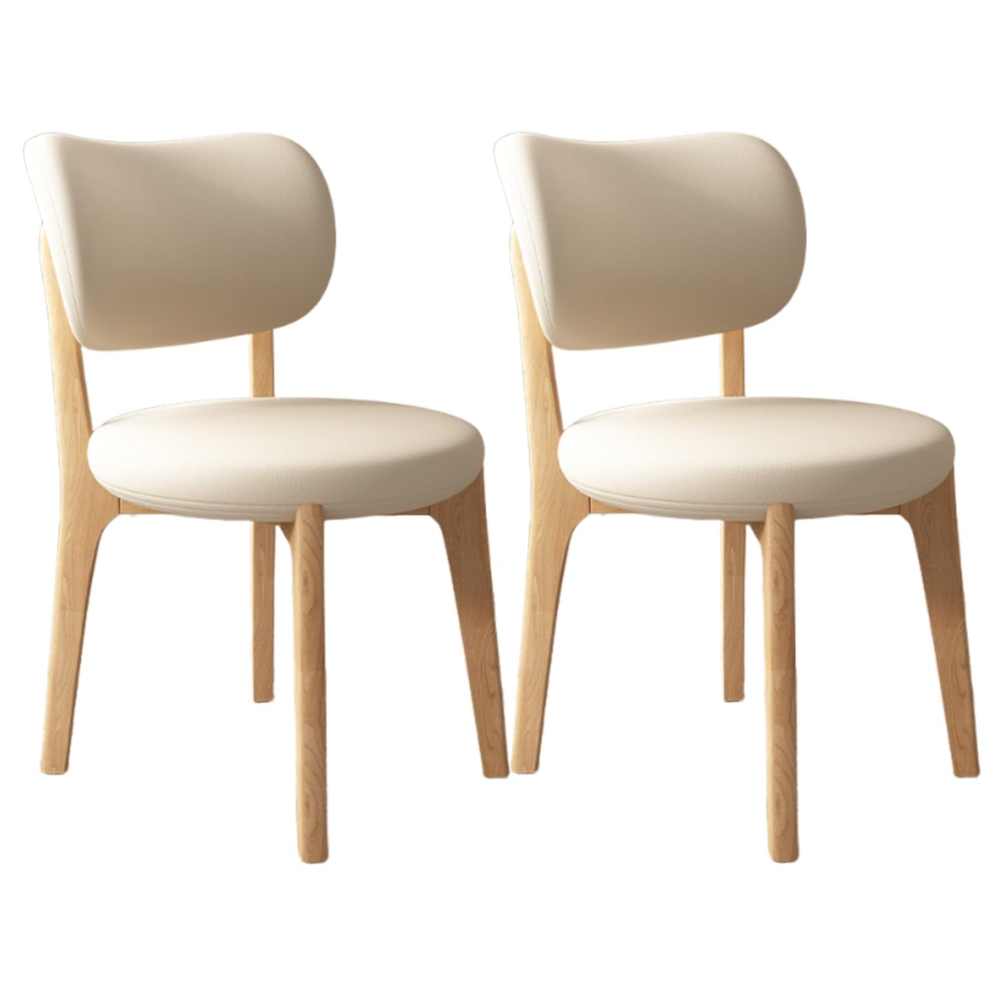 JS Space Solid Wood Dining Chairs Kitchen Chairs Set of 2 Mid Century Modern Dining Chairs with Wooden Frame and Upholstered Farmhouse Dining Room Chairs for Kitchen,Living Room