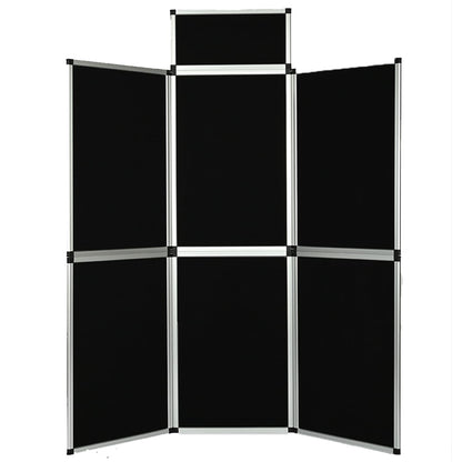 ISXACFF 6+1 Panel Trade Show Presentation Board, 82.6" H x 70.8" W Portable Display Panel System, Folding 6 Panels Exhibition Boards Single Sided Tabletop Display 6 Panels,Hook & Loop-Receptive Fabric