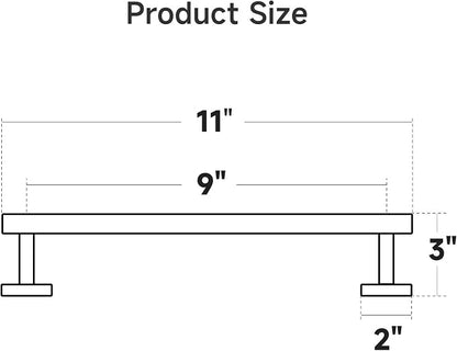 USHOWER Light Gold Hand Towel Bar, 9-Inch Towel Racks for Bathroom Wall-Mounted, SUS304 Stainless Steel Towel Rod (Total Length 11-Inch)