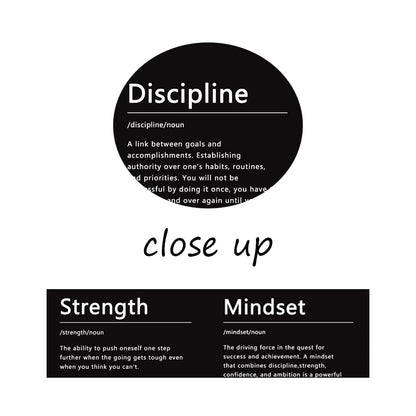 Strength Discipline Mindset Noun Inspirational Painting Wall Art 3 Pieces Canvas Print Office Wall Decor Poster Inspiring Framed Motivational Quotes for Wall Art Decoration Ready to Hang[36''Wx 16''H]