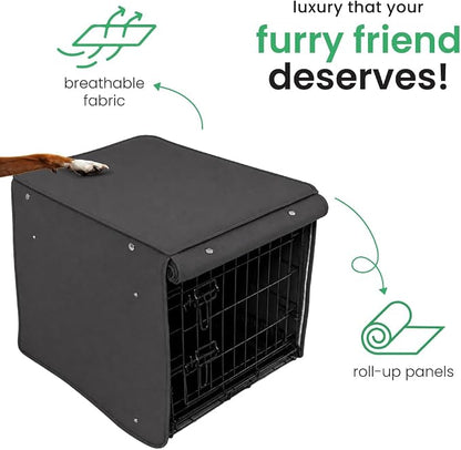 Molly Mutt I'm a Realist Dog Crate Cover, 100% Cotton Canvas Cover with 2 Roll-Up Panels, Ideal for Dog or Cat Crate, Durable, Washable, and Free of Harmful Chemicals, 36" x 24" x 27"