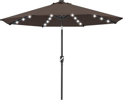 ABCCANOPY Durable Solar Led Patio Umbrellas with 32LED Lights 11FT (Brown)