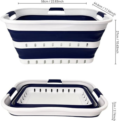 SAMMART 42L Collapsible Plastic Laundry Basket