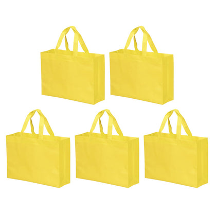 YOKIVE 10 Pack Reusable Gift Bag, DIY Blank Non-Woven Tote Bags, Great for Arts Crafts Grocery(Yellow, 30 x 40cm)