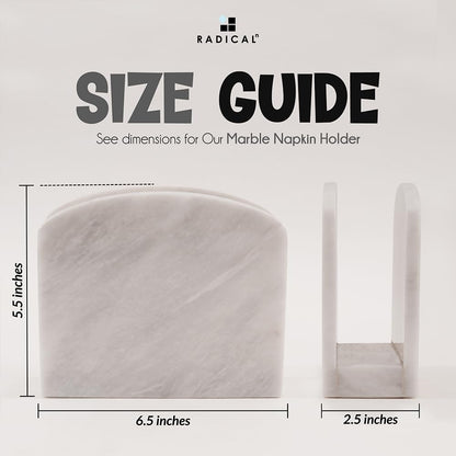Radicaln Marble Napkin Holder 5.5" Inch White Handmade Dining Table Napkins Holder - Simple Modern Home & Kitchen Paper Towel Holder Countertop For Home Decor