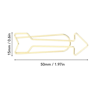 CYTGOUPER Small Gold Paper Clips 100 Pcs: Arrowhead Shaped Paper Clips with Clear Box,2in Decorative PaperClips Small for for Fun Office Supplies College Gifts Wedding Decoration