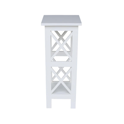 IC International Concepts, 30" X-Sided Plant Stand , Solid Wood, Real Parawood, 12" W x 12" D x 30" H, Easy Assembly, Snow White