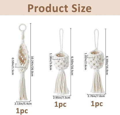 SUPERFINDINGS 3Pcs 3 Styles Macrame Wall Hanging Boho Decor Cotton Wall Hanging