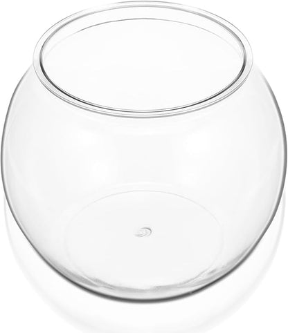 Mipcase 1.5 Gallon Clear Plastic Fish Bowl Round Desktop Fish Tank for Home Office Garden Decoration Small Ornamental Aquarium