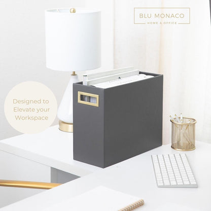BLU MONACO Magazine Basket: Grey Leather Bathroom Holder – Stylish Modern Rack and Newspaper Stand, Decorative Floor-Mounted Organizer for Elegant Bathroom Storage.
