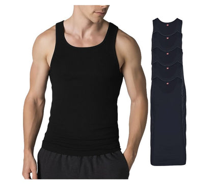 Hanes Men’s Tall 100% Cotton Ribbed Tank Tagless Undershirts, Multipack