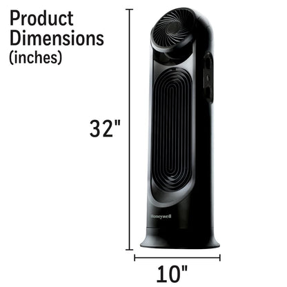 Honeywell TurboForce Tower Fan, 2-in-1 Fan with 6 speeds, quiet operation quality. Stylish Tower Fan for home, room, bedroom or home office - Black, HYF502