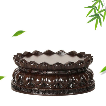 GOLDY&WENDY Chinese Wooden Rosewood Lotus Base Guanyin Buddha Statue Sculpture Pedestal Craft Display Stand