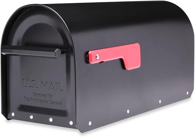 Architectural MAILBOXES 5560B-R-10 Architectural Mailboxes Sequoia Post Mount Mailbox, Large, Black