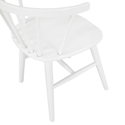 Roundhill Furniture Alwynn Contemporary Wooden Spindle Back Dining Chairs, Set of 2, White