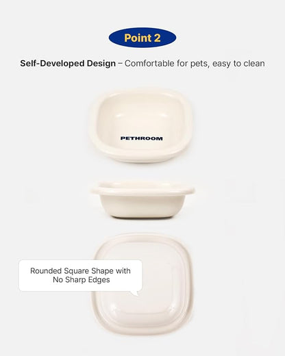 PETHROOM Well Fit Dog Bowl – Durable Ceramic Cat & Dog Food Bowl, Stable & Non-Slip, Easy to Clean, 6.2 × 6.2 × 2.0 in, Lavender