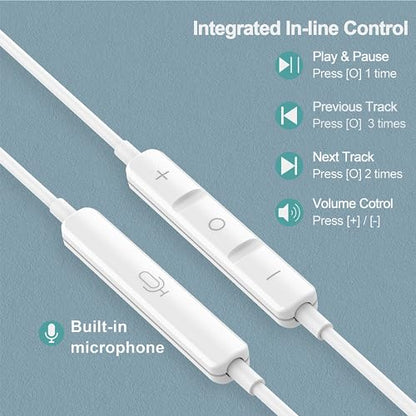 DUKABEL USB in-Ear Headphones, USB PC Earbuds with Noise Cancellation for PC/PS4/PS5, Computer Gaming Earphone Headset with in-line MICR for Live Conference, Broadcasting, On-line Work