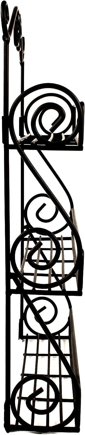 FitWell Scroll Wall Mount Spice Rack, 3-Tier, Traditional Spice Rack Cabinet & Kitchen, Beauty & Nail Polish Organizer for Bathroom, Scroll Wall-Mounted (Black)
