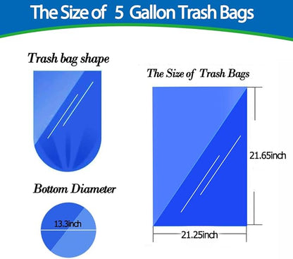 5 Gallon 80pcs Small Clear Trash Bags Strong Garbage Bags, 18-20 Liter Bathroom