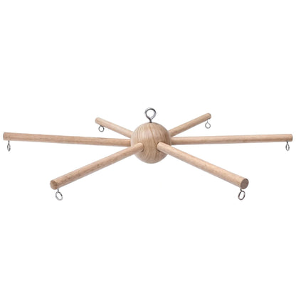Baby Mobile Kit Frame DIY for Crib Decorative Natural Wooden Wind Chime Equipment Hanger for Infant Boy Girl Home Nursery Creative Craft Wall Balcony Hanging Toy Bell Accessories Bedroom Ceiling Decor