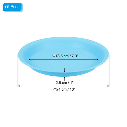 PATIKIL 10 Inch Plant Saucer Tray, 5 Pack Plastic Drip Tray Round Collects Excess Water Flower Pot Drainage Trays for Heavy Indoor Outdoor Pan, Red