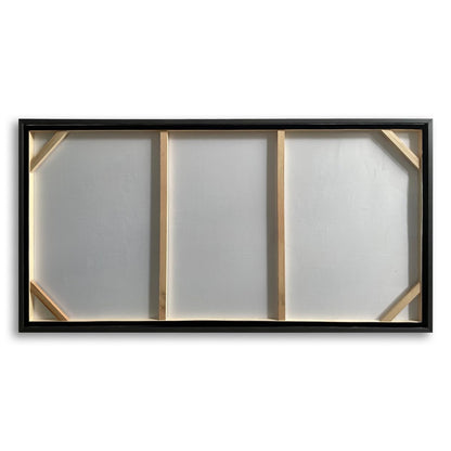 Large Framed Cream White and Gold Abstract Floral Paintings Modern Canvas Wall Art Flower Print Artworks for Home Office Decor
