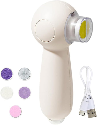 Bird Nail Grinder, Electric Parrot Beak Trimmer, 6 Grinding Heads Tool, 5.12x3.15x1.97 Inches Low Noise Rotary File, 1 Set White Usb Rechargeable, Bird Care for Cockatiel Hamster Small Pet Grooming