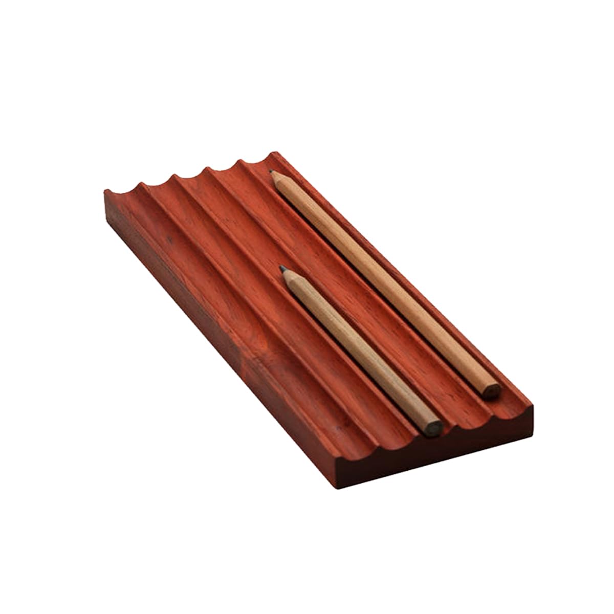 JUTSTJUKO Pen Holder for Desk Rustic Wooden Pencil Holder for Desk,Desk Writing Stationary Organizer Wood Pen Holder Cups Office School Supplies Storage (Red Pear)