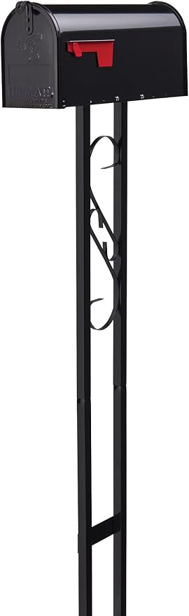 Architectural Mailboxes Mailbox to Go Mailbox with Post, Black, Medium | Includes the matching post and all hardware. Galvanized steel build and rust-resistant powder-coat finish. USPS approved.